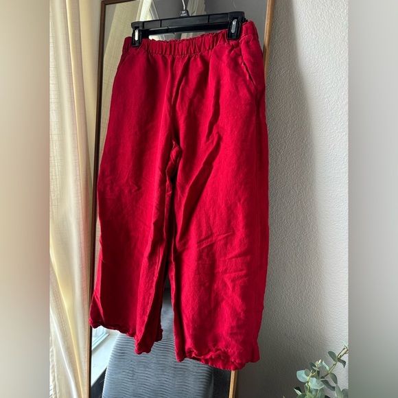 Ann Taylor Linen Blend Palazzo Pull On Pants - Picture 3 of 7